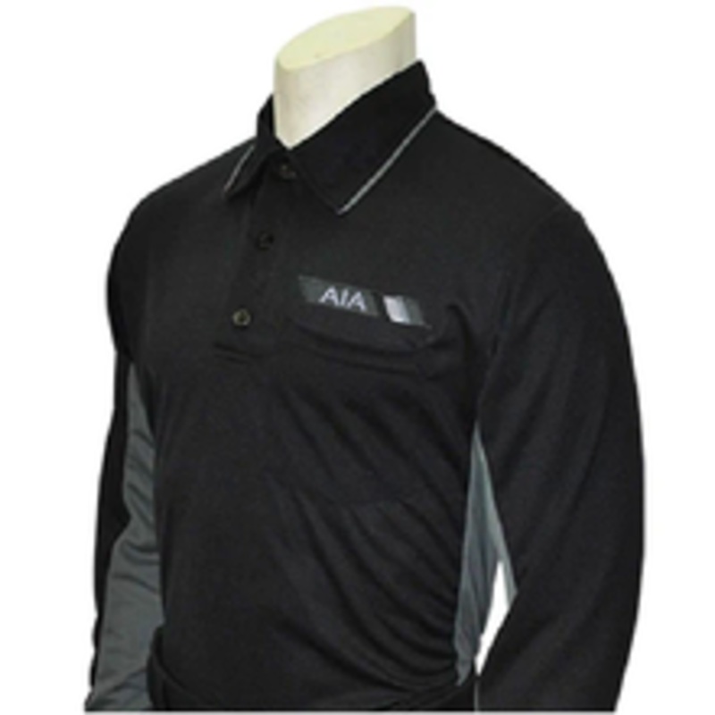 Arizona AIA Major League Style Black w/Charcoal Side Panel Long Sleeve Umpire Shirt