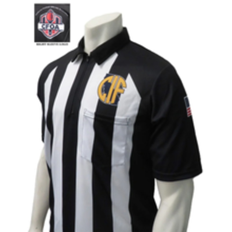 California CFOA 2 1/4Stripe Short Sleeve Football Referee Shirt