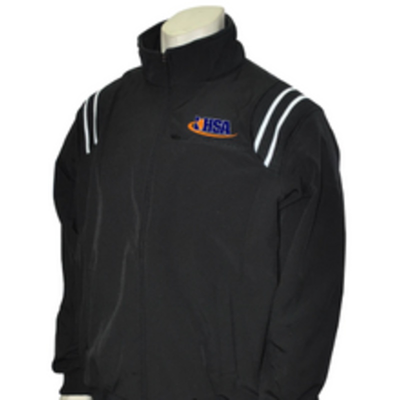 Illinois IHSA Black Thermal Umpire Jacket with Black and White Trim