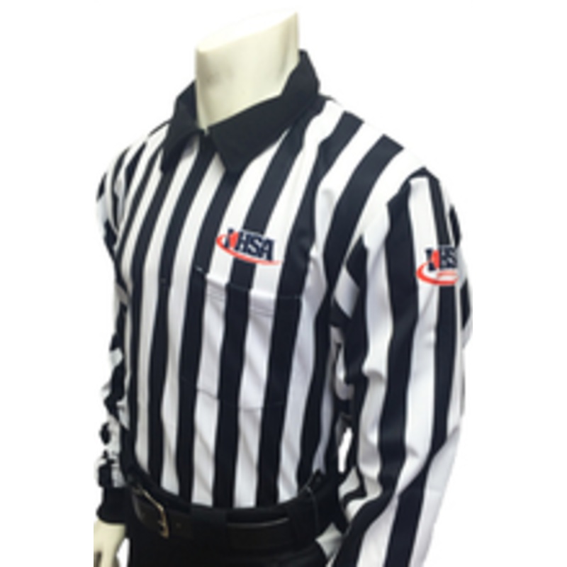 Illinois IHSA Embroidered Elite 1 Stripe Long Sleeve Football Referee Shirt