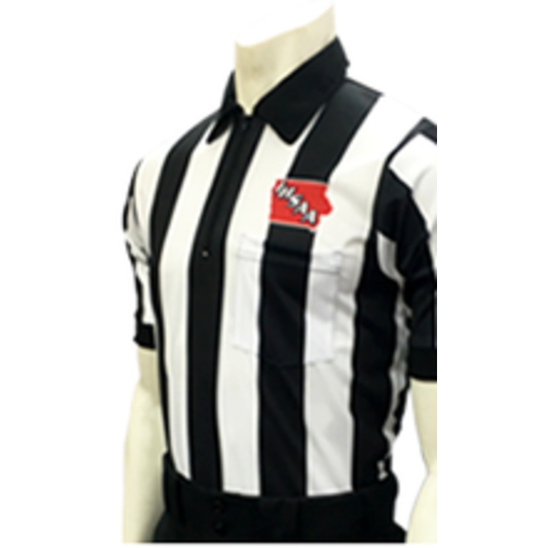 Iowa IHSAA Embroidered 2 1/4 Stripe Ultra Mesh Football Referee Shirt