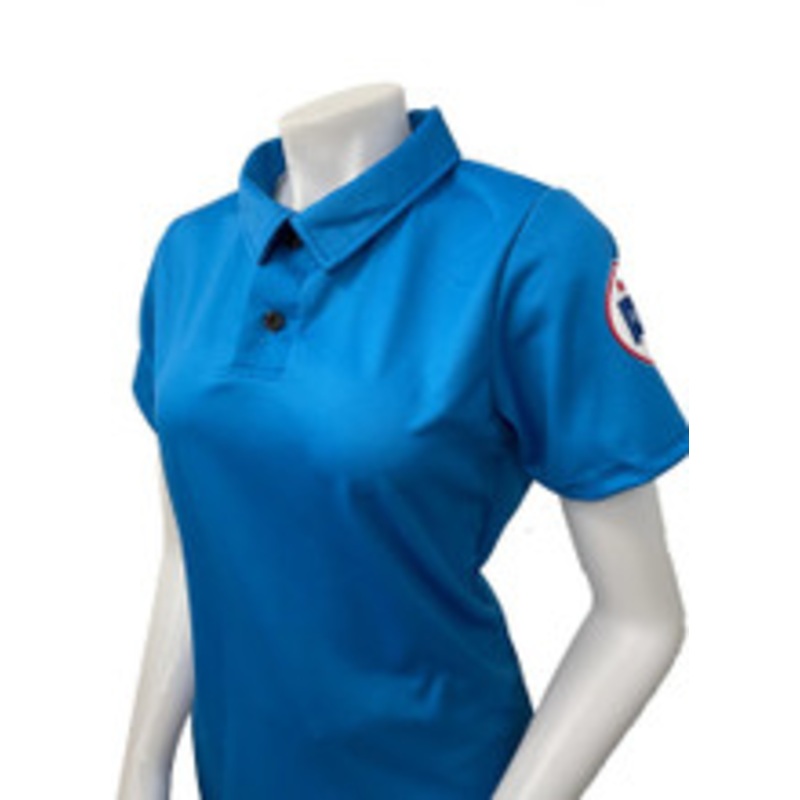 Kansas KSHSAA Women's Bright Blue Volleyball Referee Shirt With Flag
