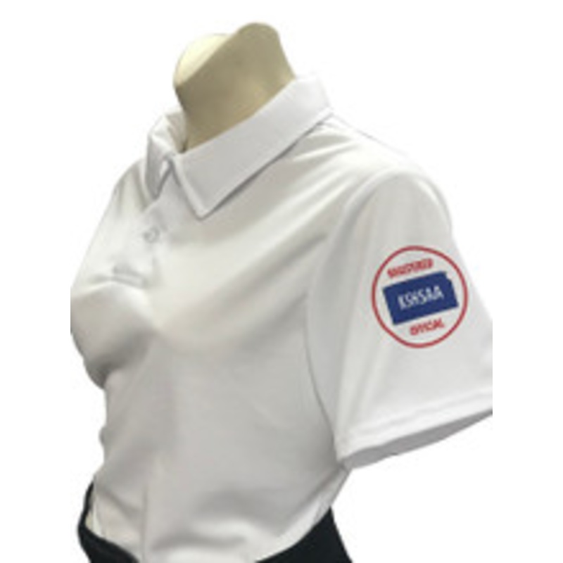 Kansas KSHSAA Women's White Volleyball Referee Shirt Reverse Flag