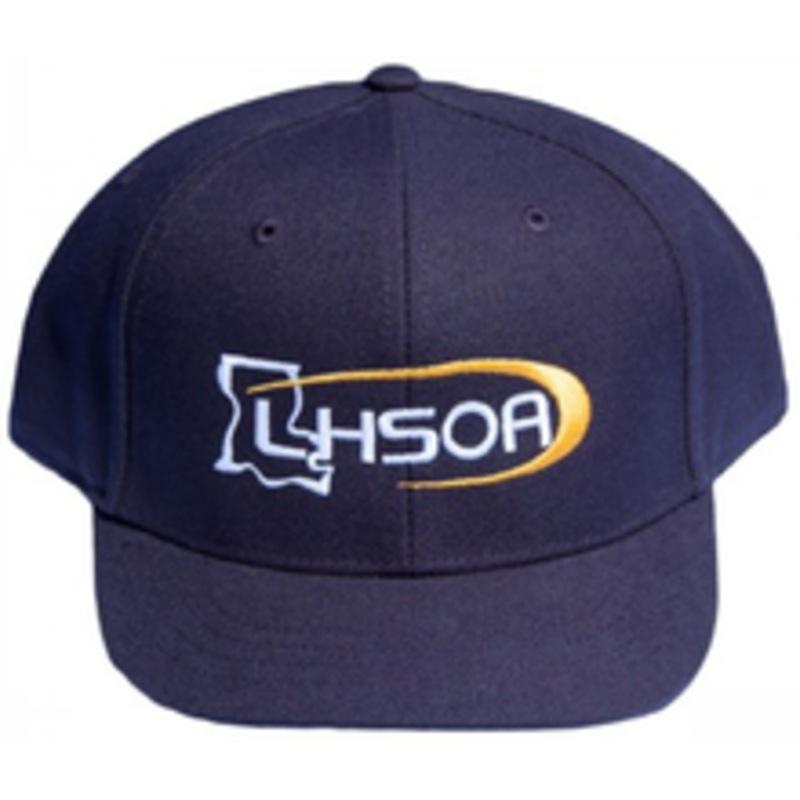 Louisiana LHSOA Navy 4-stitch Flex-Fit Polyester Umpire Plate Cap