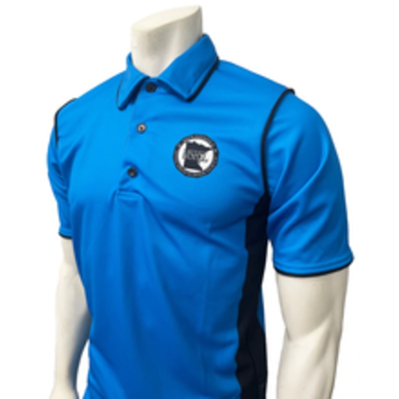 Minnesota MSHSL Men's Short Sleeve Bright Blue Volleyball/Swimming Referee Shirt