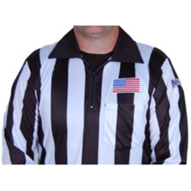 NAIA 2 Stripe Long Sleeve Football Referee Shirt w/Position Placket