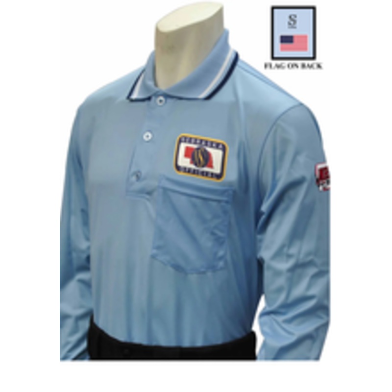 Nebraska NSAA Dye Sublimated Long Sleeve Powder Blue Umpire Shirt