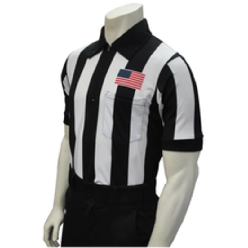 Smitty 2 Stripe Short Sleeve Football Referee Shirt Extra Tall with Flag