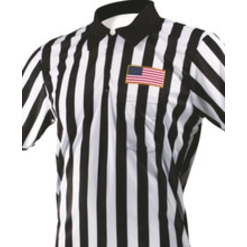 Smitty Long Sleeve Lacrosse Referee Shirt with Embroidered Gold Flag
