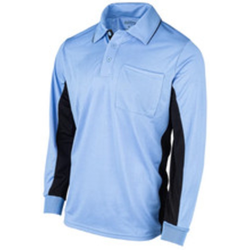 Smitty MLB Replica Sky Blue w/Black Side Panel Long Sleeve Umpire Shirt