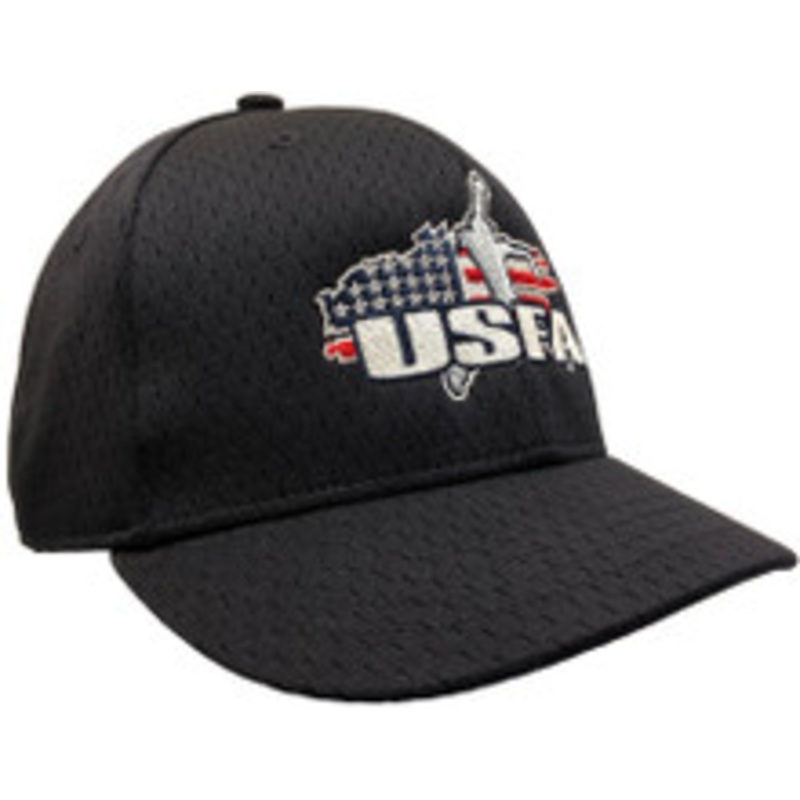 USFA Flex-Fit Black Pulse Performance Fabric 6-stitch Cap 