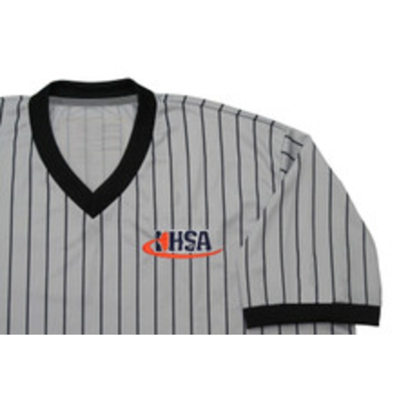 Illinois IHSA Honig's Grey Pinstripe Wrestling Referee Shirt Extra Tall
