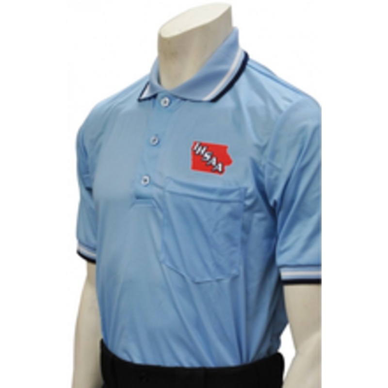 Iowa IHSAA Embroidered Body Flex Style Powder Blue Umpire Shirt