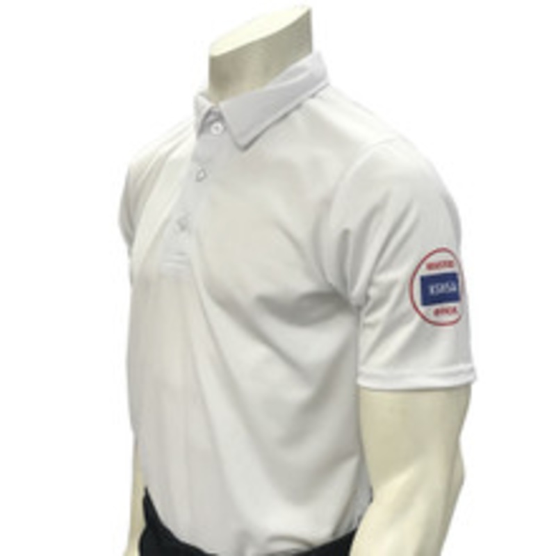 Kansas KSHSAA Men's White Volleyball & Swimming Referee Shirt Reverse Flag