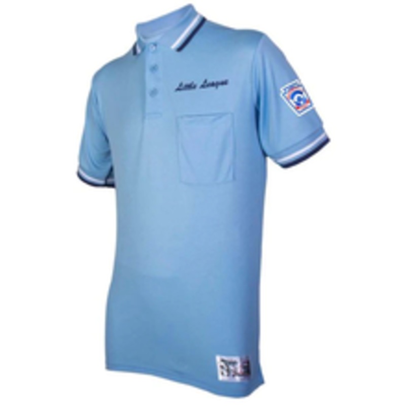 Little League Powder Blue Umpire Shirt with Navy and White Trim