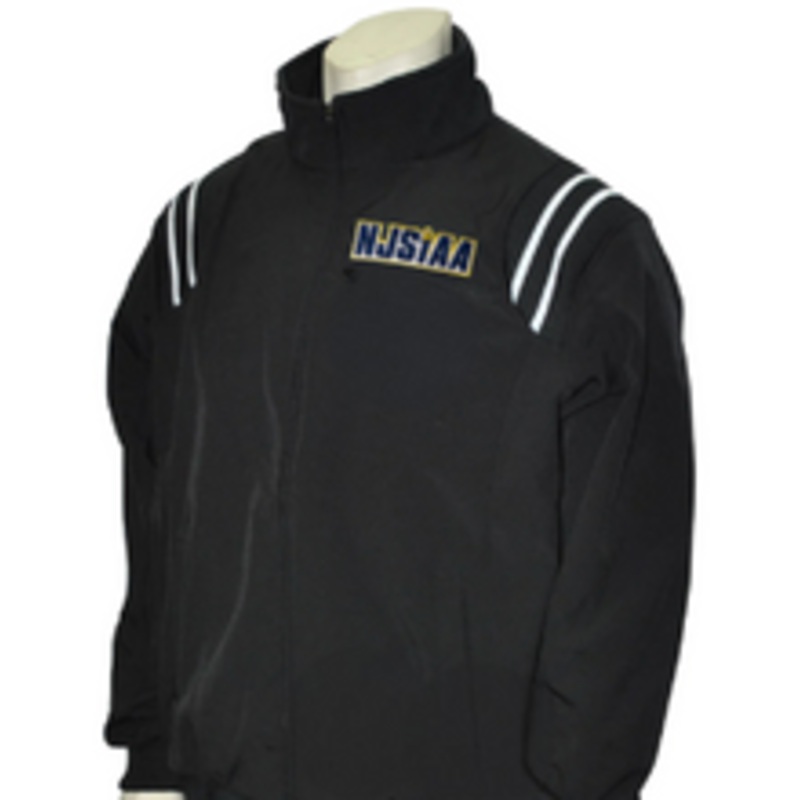 New Jersey NJSIAA Black Thermal Fleece Umpire Jacket with Black /White Trim