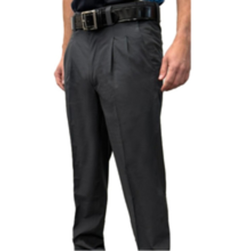 Smitty Ultra Tapered Fit Poly/Spandex Dark Charcoal Grey Pleated Umpire Base Pants Expander Waistband