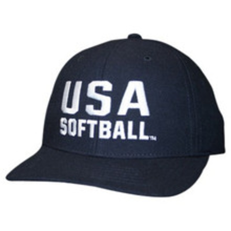 USA Softball Adjustable Wool 2 1/2 inch 6-stitch Umpire Cap
