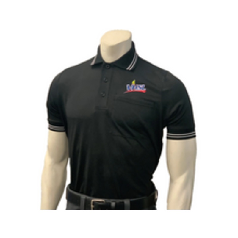 Virginia VHSL Embroidered Black Body Flex Style Short Sleeve Umpire Shirt