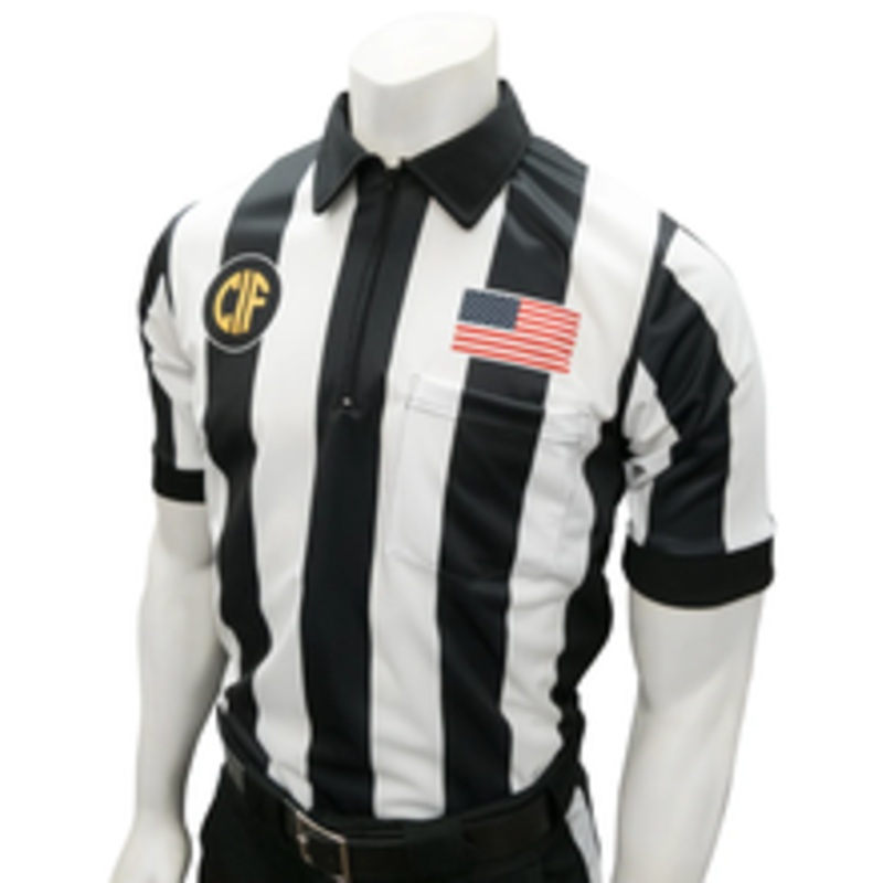 California CIF Short Sleeve 2 1/4 Body Flex Football Referee Shirt-No Side Panel