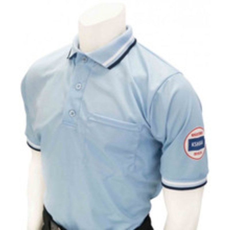 Kansas KSHSAA Dye Sublimated Powder Umpire Shirt with Reverse Flag
