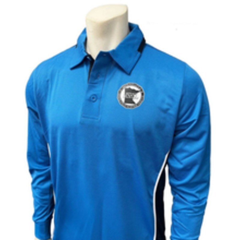 Minnesota MSHSL Men's Bright Blue Long Sleeve Softball Umpire Shirt