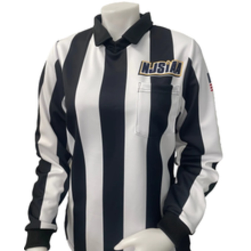New Jersey NJSIAA 2 1/4 Stripe Women's Long Sleeve Football Referee Shirt