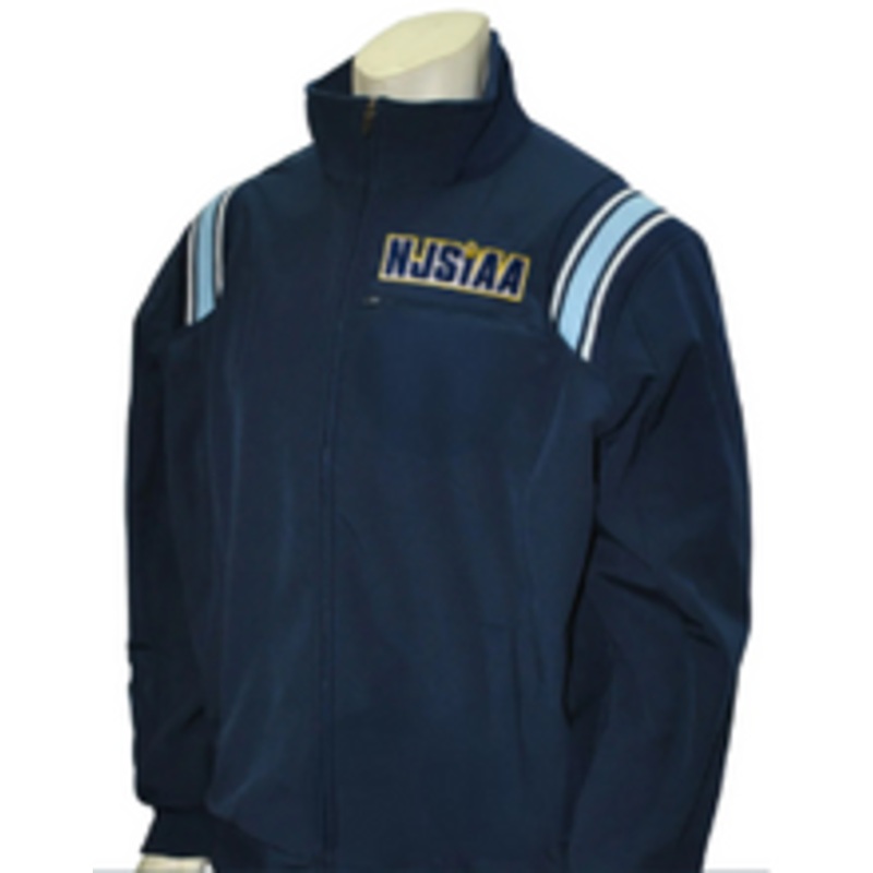 New Jersey NJSIAA Navy Thermal Fleece Umpire Jacket with Powder/White Trim