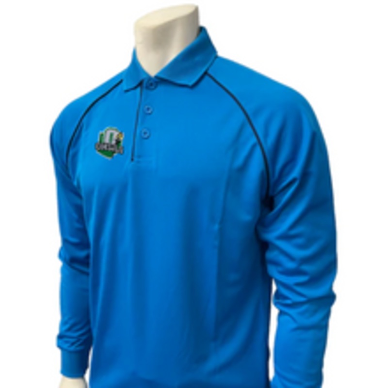 Ohio OHSAA Men's Bright Blue Long Sleeve Volleyball Referee Shirt