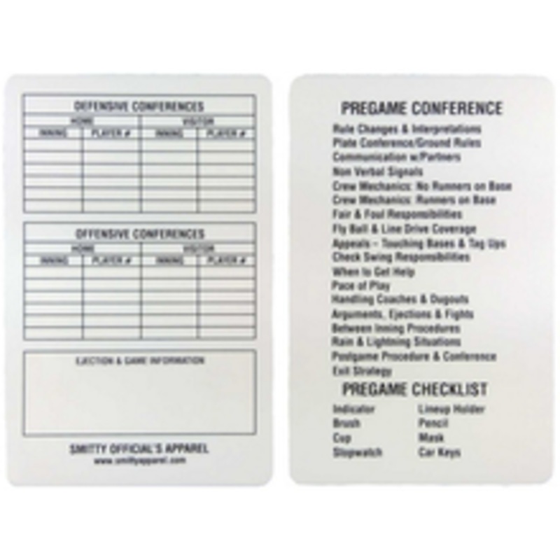 Reusable Umpire Game Card