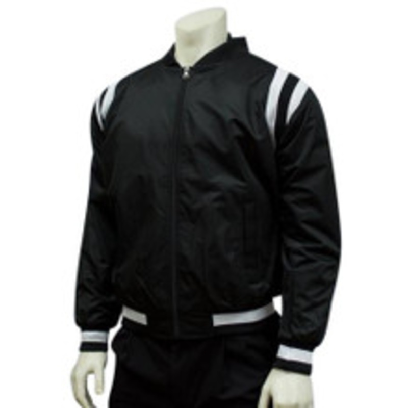 Smitty Collegiate Style Pre-Game Jacket Black with White Inserts 
