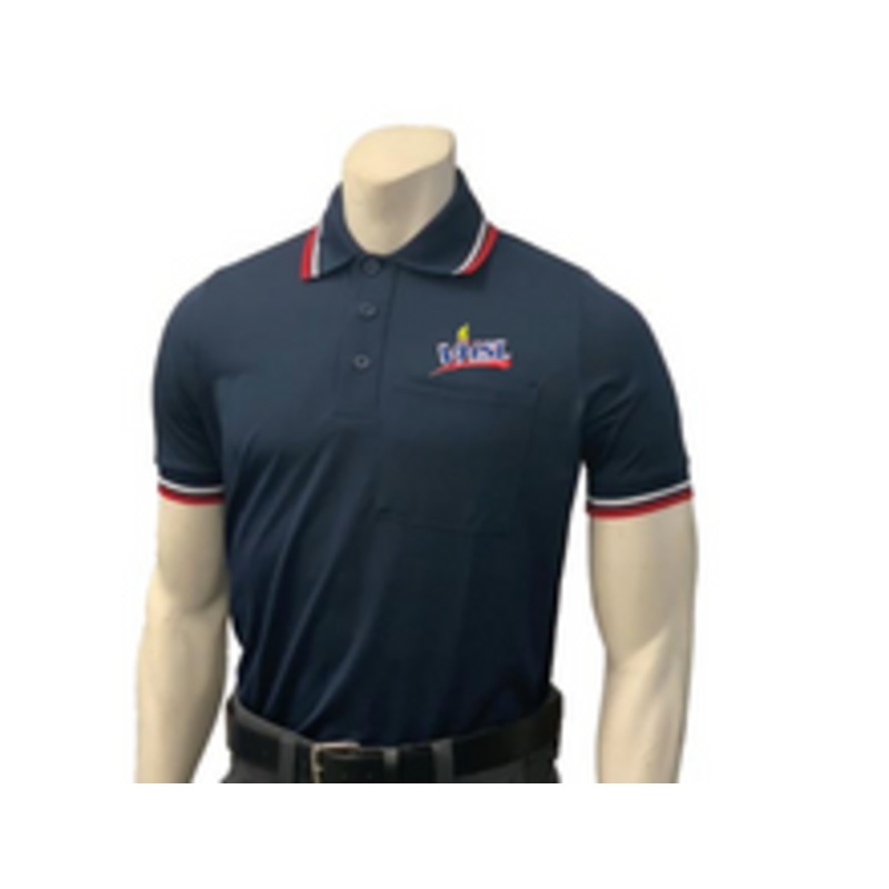 Virginia VHSL Embroidered Navy Body Flex Style Short Sleeve Umpire Shirt