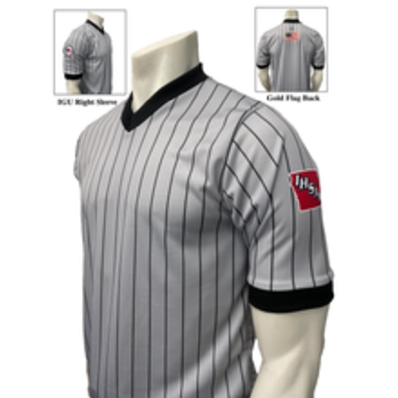 Iowa Dye Sublimated Grey Wrestling Referee Shirt With Dual Logos