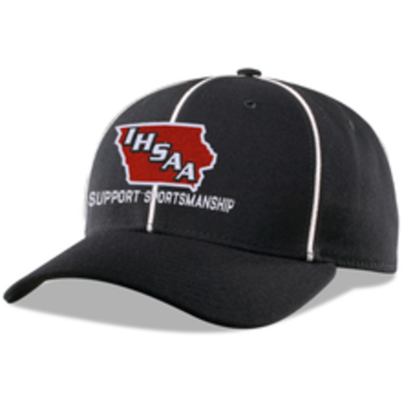 Iowa IHSAA Black Smitty Performance Mesh Flex-fit Football Referee Cap