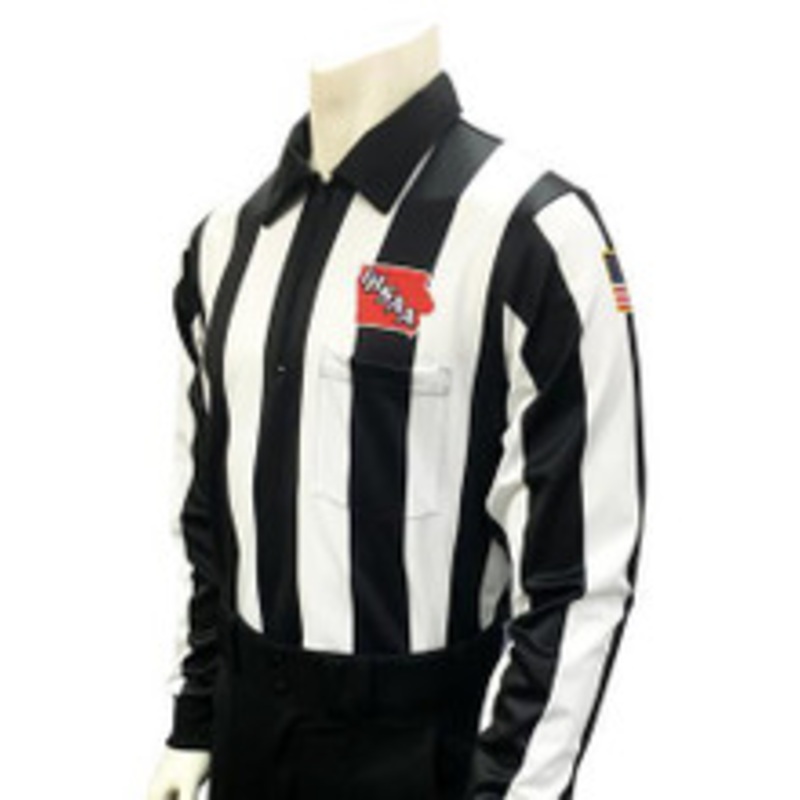 Iowa IHSAA Dye Sublimated 2 1/4 Stripe Long Sleeve Football Referee Shirt