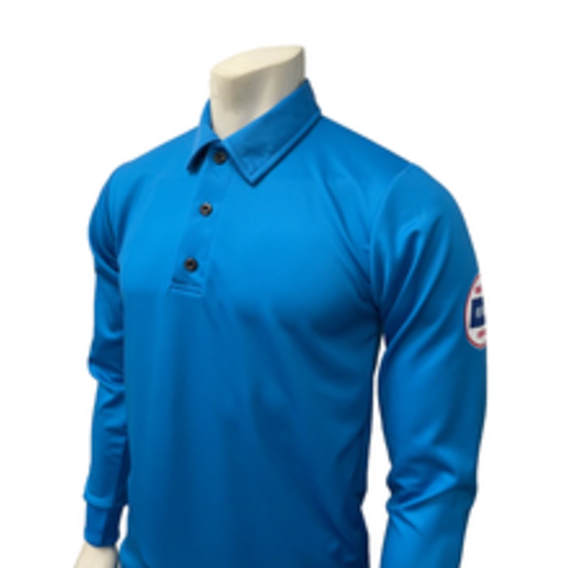Kansas KSHSAA Men's Bright Blue Long Sleeve Volleyball Referee Shirt
