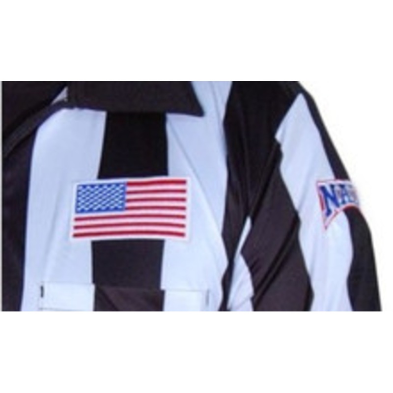 NAIA 2 Stripe Short Sleeve Football Referee Shirt with Position Placket