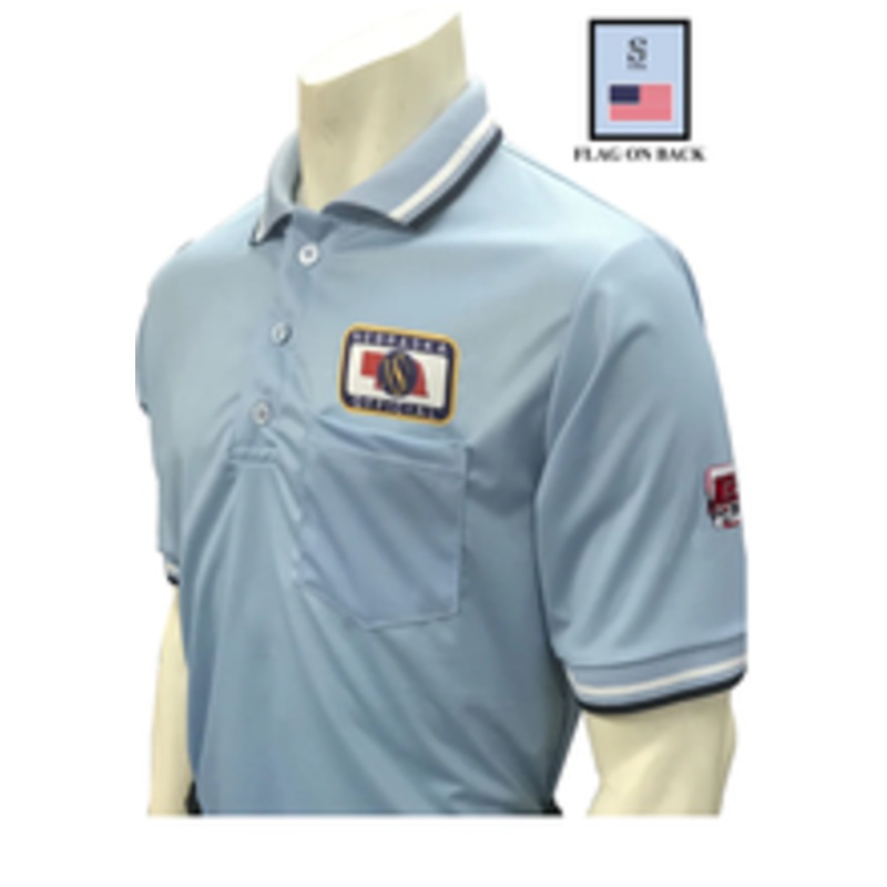 Nebraska NSAA Dye Sublimated Short Sleeve Powder Blue Umpire Shirt