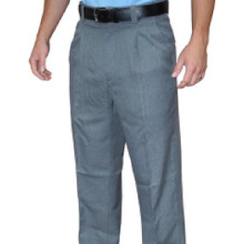 Smitty Heather Grey Pleated Umpire Base Pants Expander Waistband