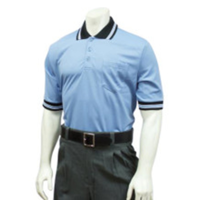 Smitty Official's Apparel Carolina Blue Umpire Shirt with Black MLB Style Collar