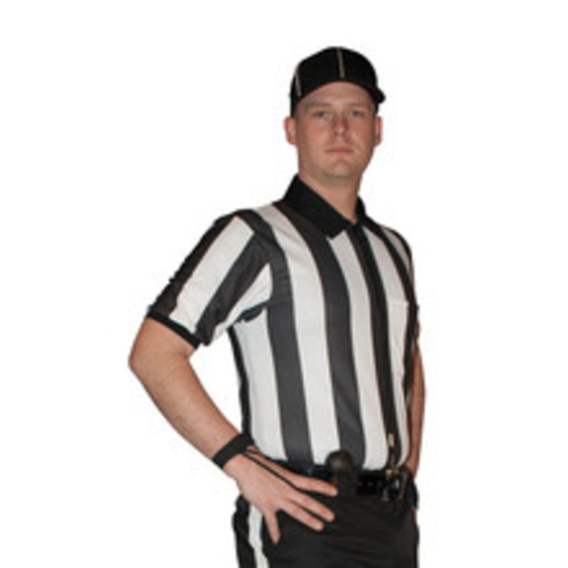 Cliff Keen Short Sleeve 2 Stripe Ultra-Mesh Football Referee Shirt