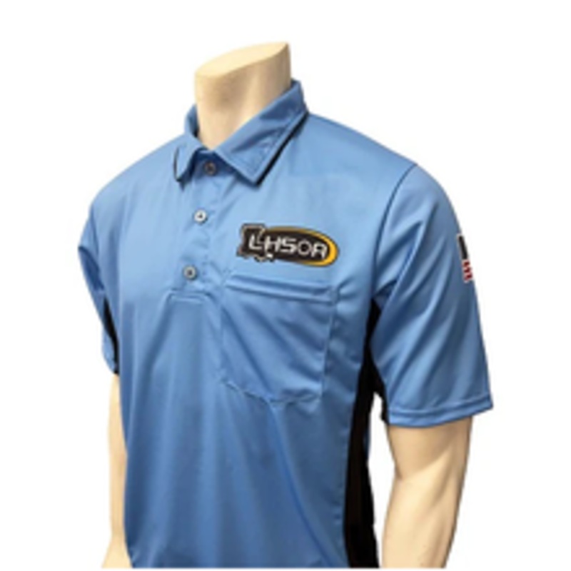 Louisiana LHSOA Dye Sublimated Sky Blue with Black Trim Umpire Shirt