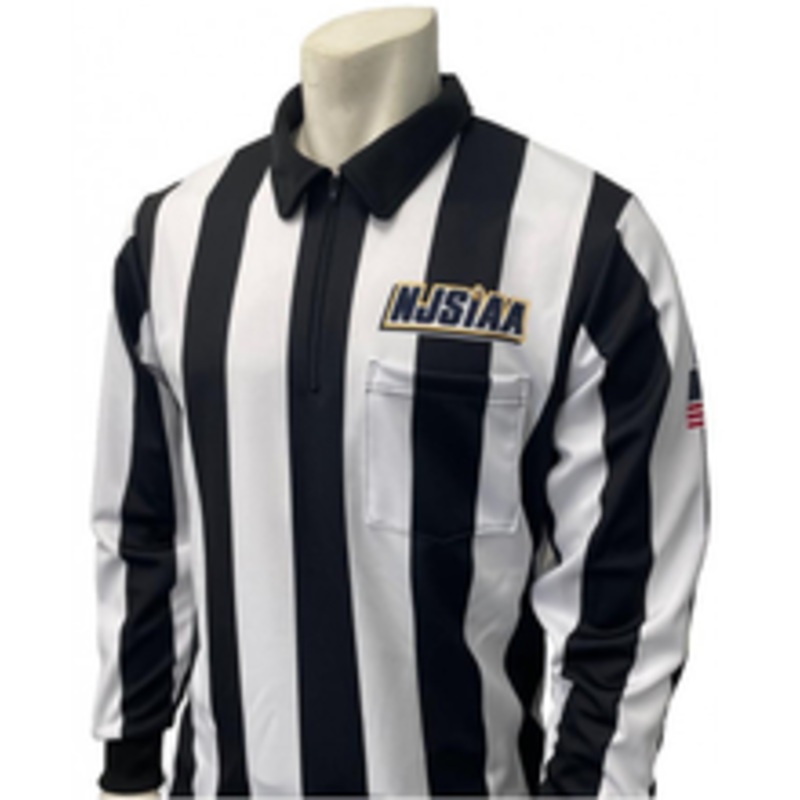 New Jersey NJSIAA 2 1/4 Stripe Men's Long Sleeve Football Referee Shirt