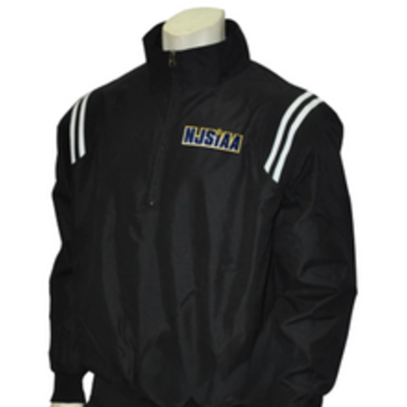New Jersey NJSIAA Black Umpire Pullover with Black and White Trim