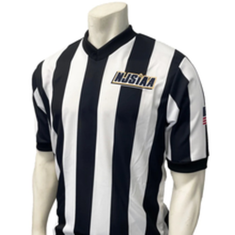 New Jersey NJSIAA IAABO Men's 2 1/4 Stripe Basketball Referee Shirt