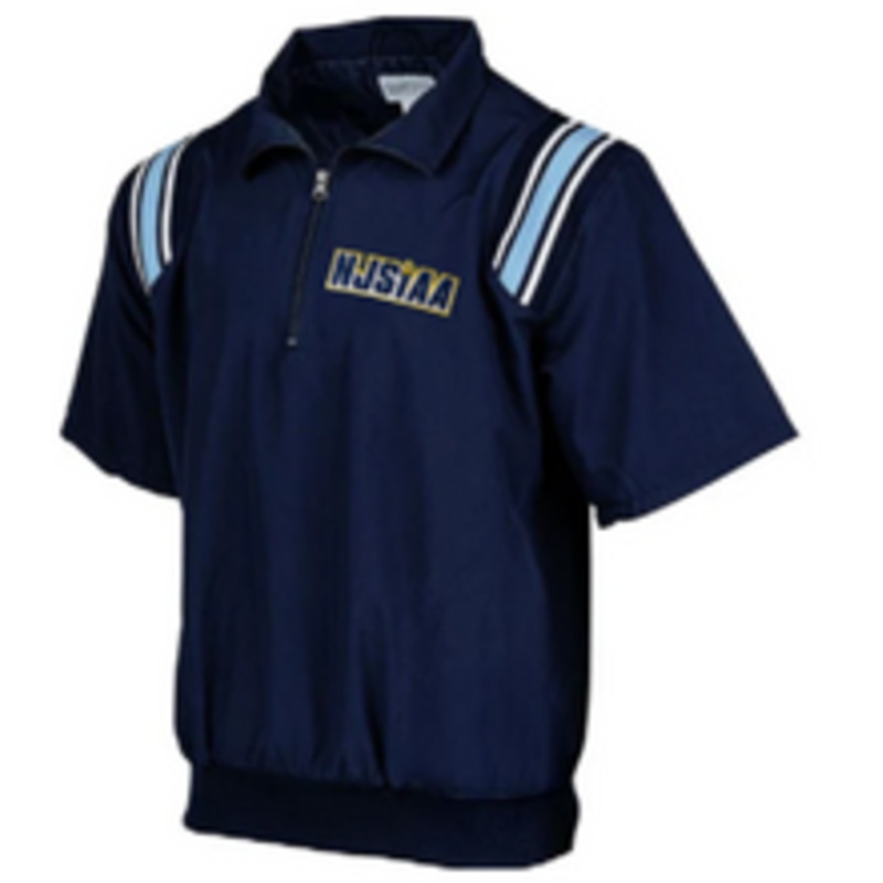 New Jersey NJSIAA Navy Half Sleeve Umpire Pullover with Powder/White Trim
