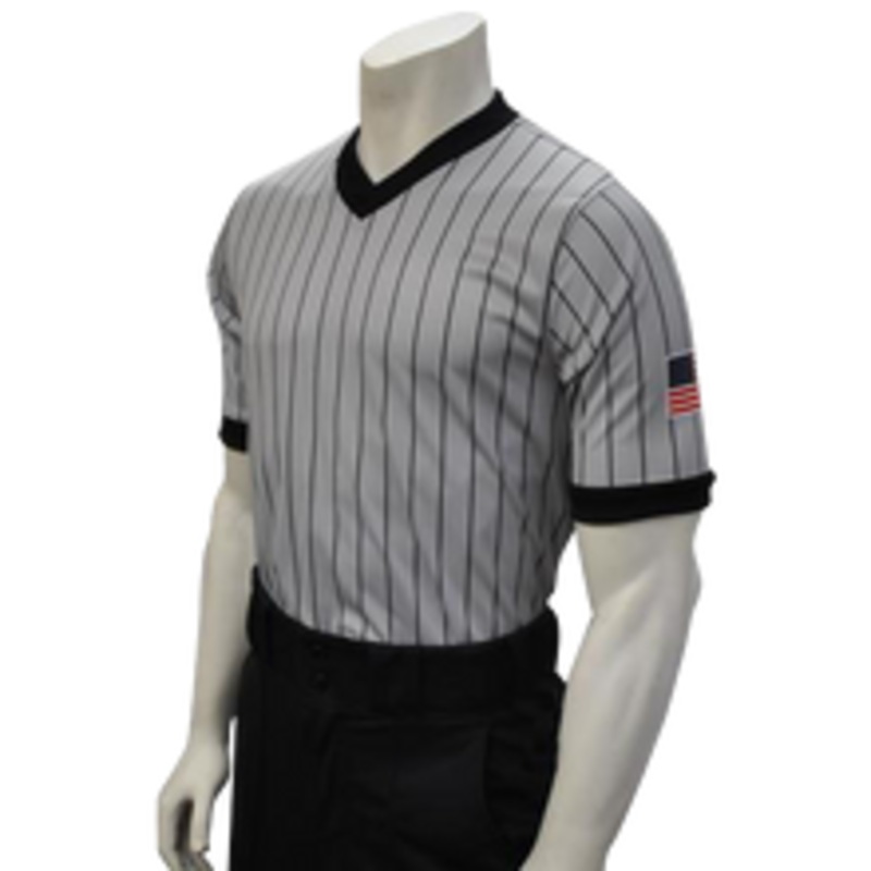 Smitty Grey Referee Shirt with Sublimated Flag