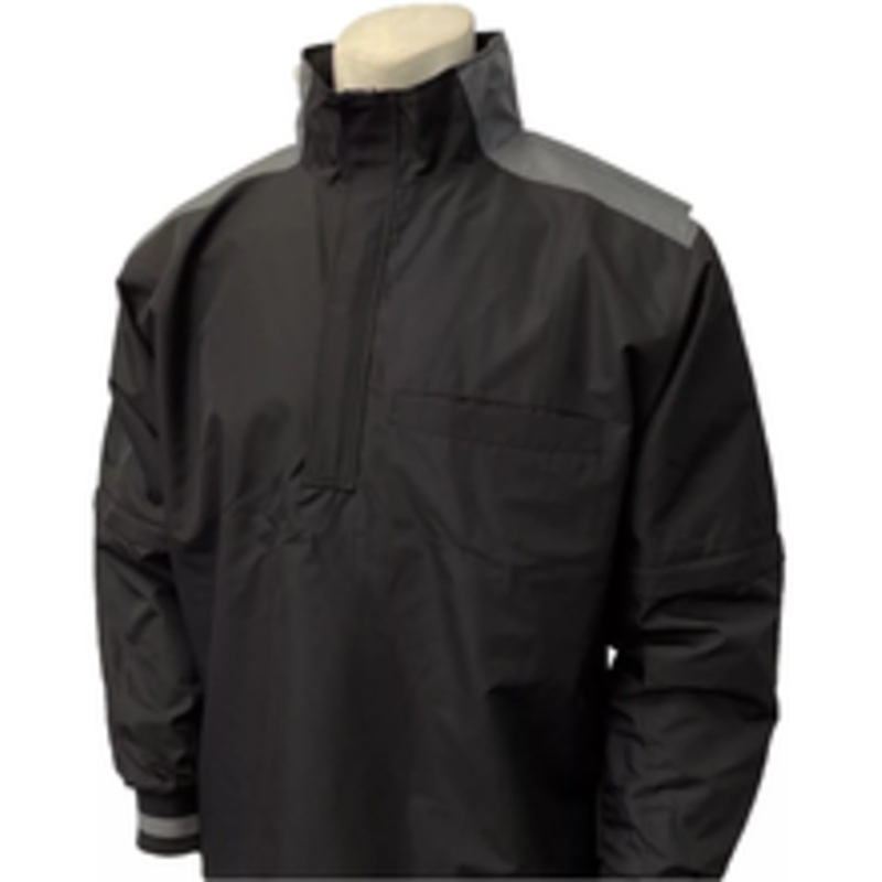Smitty Major League Style Black Convertible Umpire Jacket with Charcoal Grey Trim
