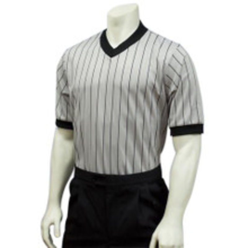 Smitty Ultra Mesh Grey Pinstripe Wrestling Referee Shirt