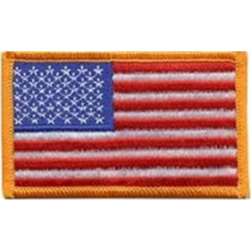 U.S. Flag Left Sleeve Dark Gold Border